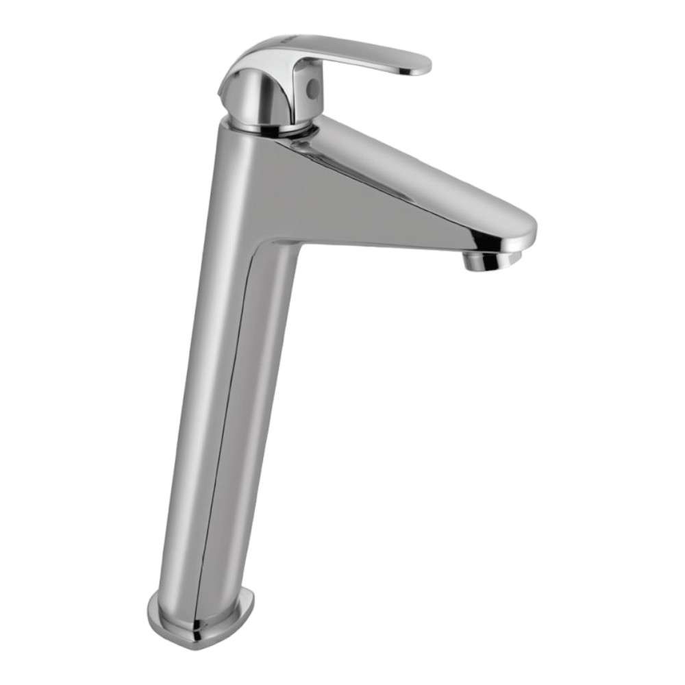 Essco Jaquar (ORB-CHR-105005B) 600 mm Long Braided Hoses & Single Lever High Neck Basin Mixer without Popup Waste - Chrome 0