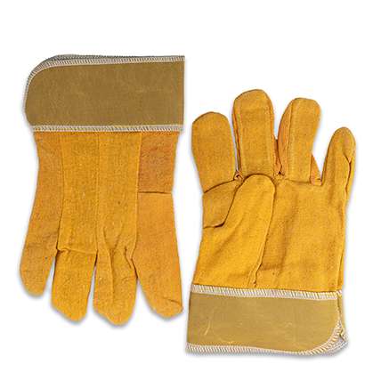 Patch Palm Work Leather Gloves Yellow Per Dozen 0