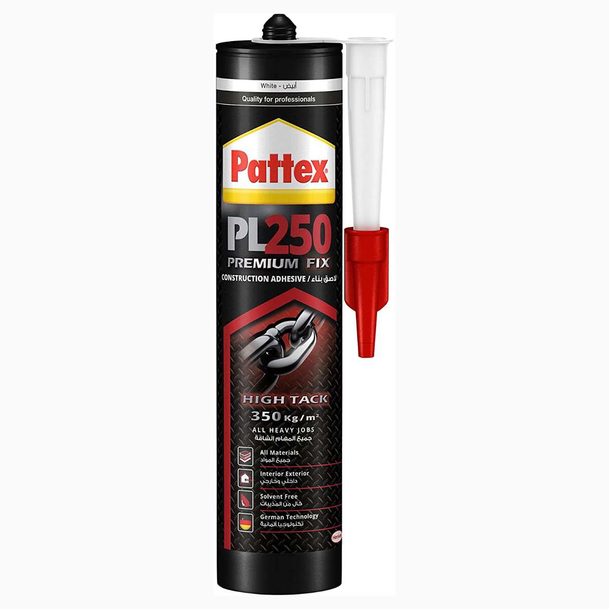 لاصق مواد البناء هينكل (Pattex) باللون الأبيض (PL250) وزن (440G) 0