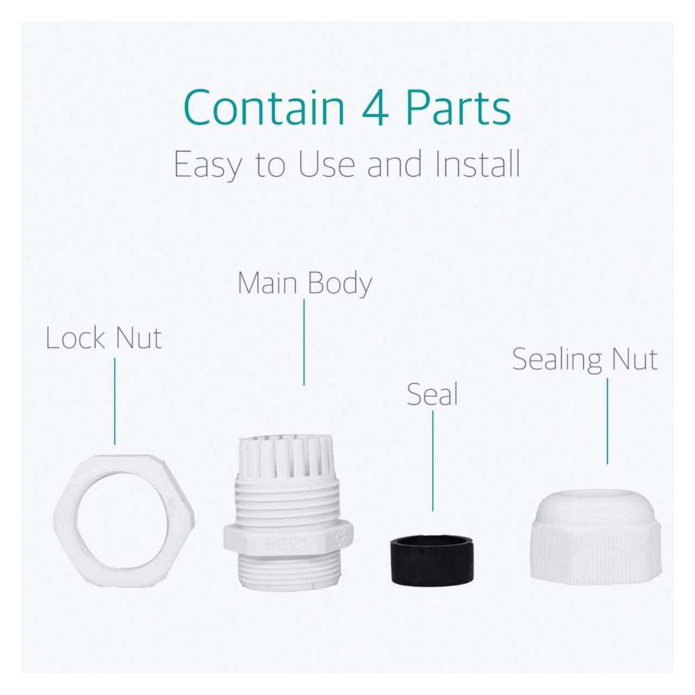 21mm PVC PG Cable Gland - Per Pcs 1