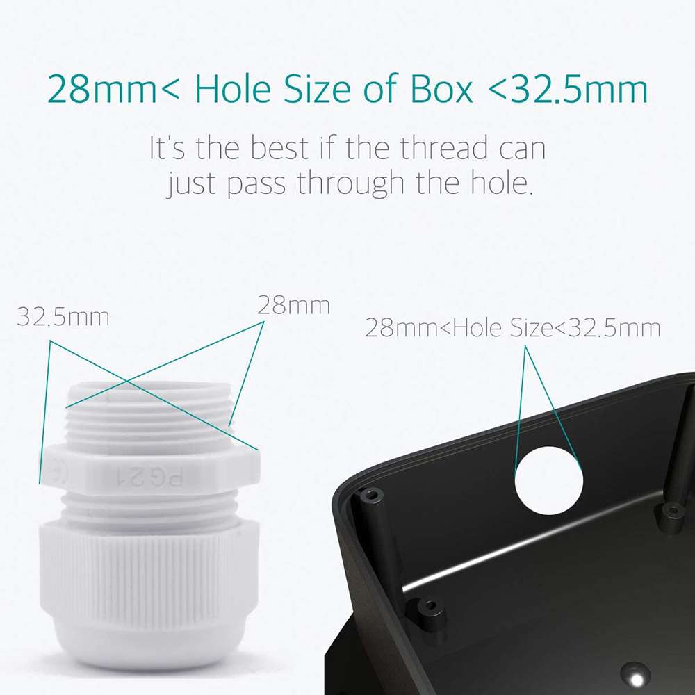 21mm PVC PG Cable Gland - Per Pcs 3