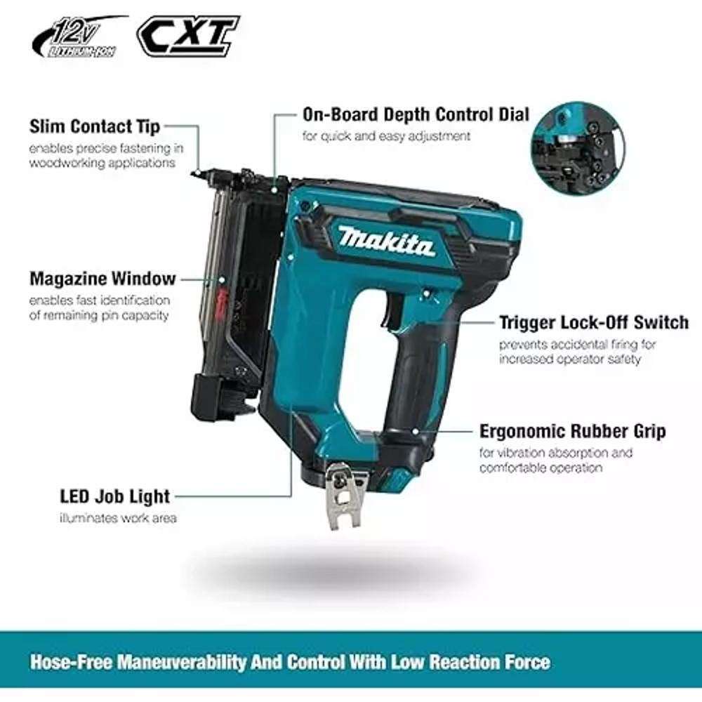 Makita PT354DZ 12V MAX CXT Cordless Pin Nailer 15-35mm 0.6mm Thickness 2