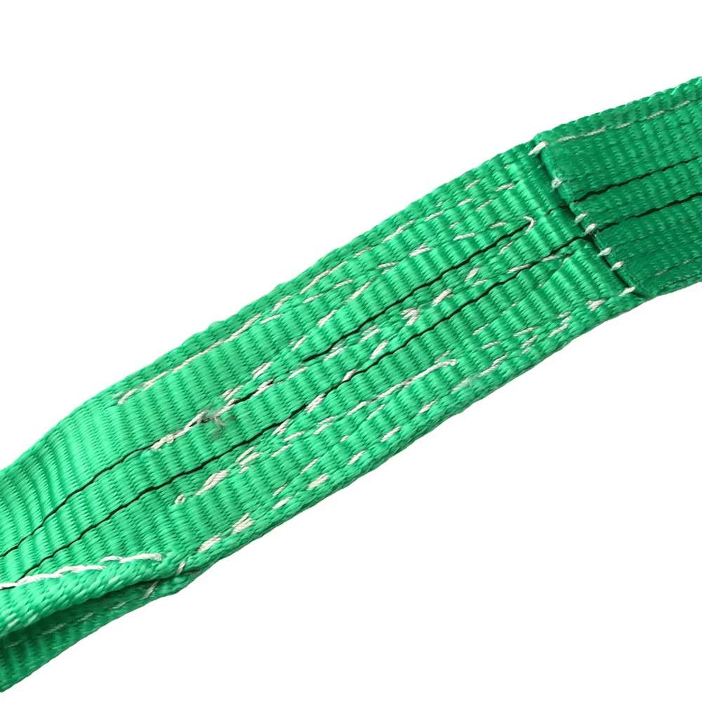 2 Meter Polyester Flat Woven Webbing Belt (Sling's) 2 Ton Capacity - Green 1