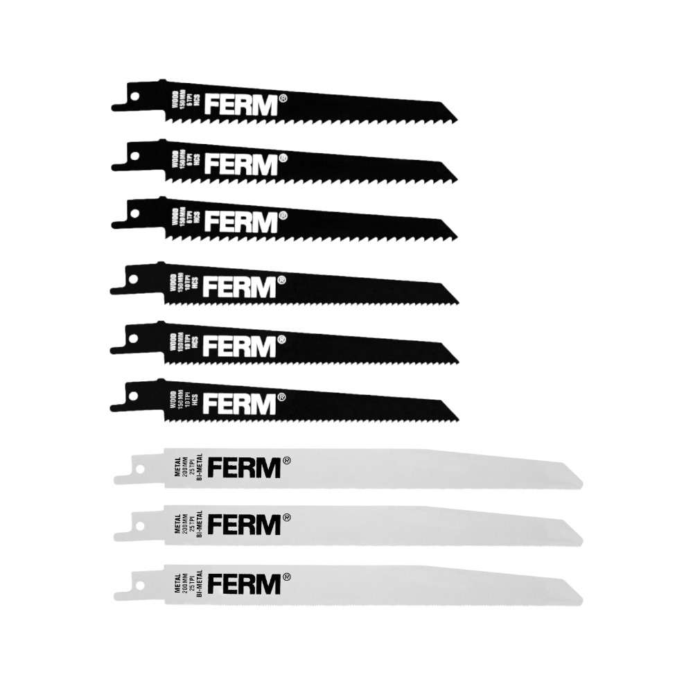 شفرة المنشار (Recipro) من فيرم (FERM) موديل (RSA1001) مكونة من تسع قطع 0