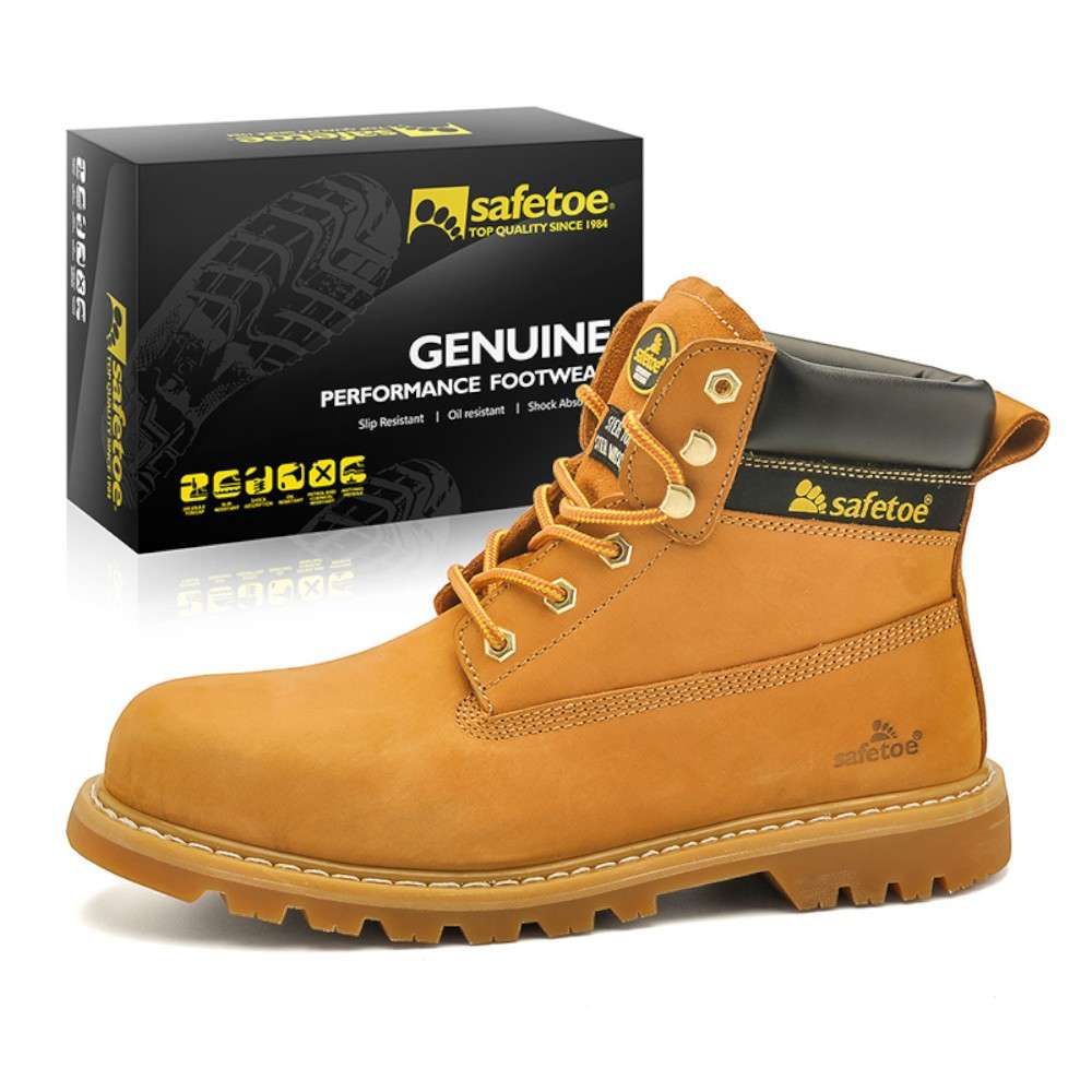 Safetoe M-8173 High Ankle Steel Toe Super Cat Safety Shoes - 42 1