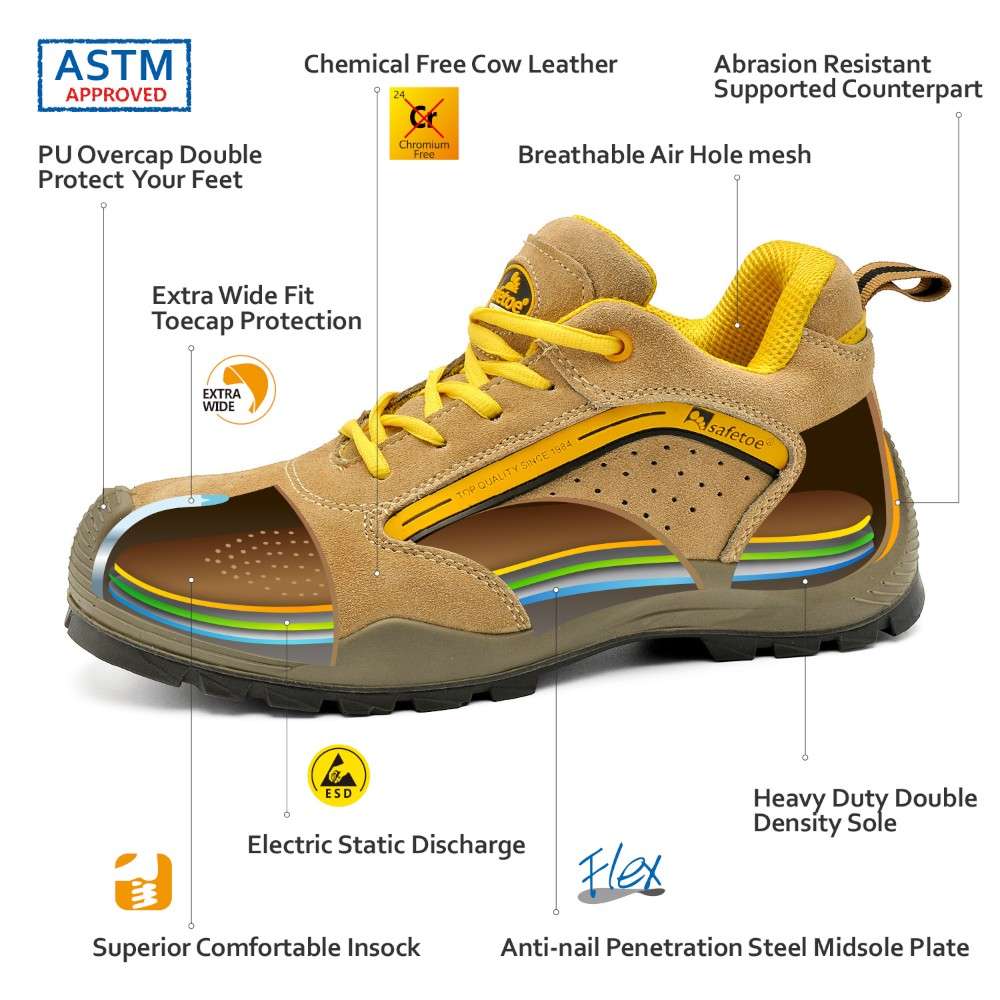 Safetoe L-7296 S1P SRC Low Ankle Steel Toe Sport Safety Shoes - 45 4