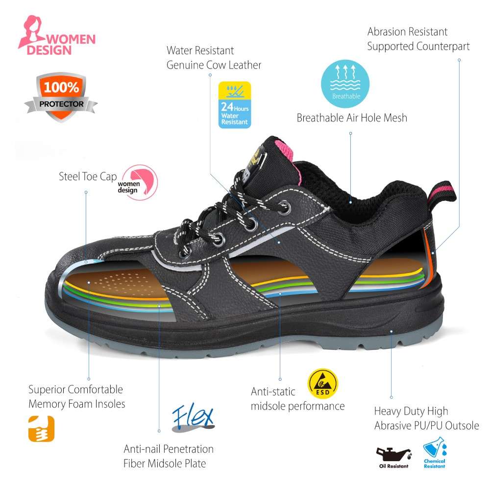 Safetoe L-7508W S3 SRC Steel Toe Women Sneakers Safety Shoes - 38 3