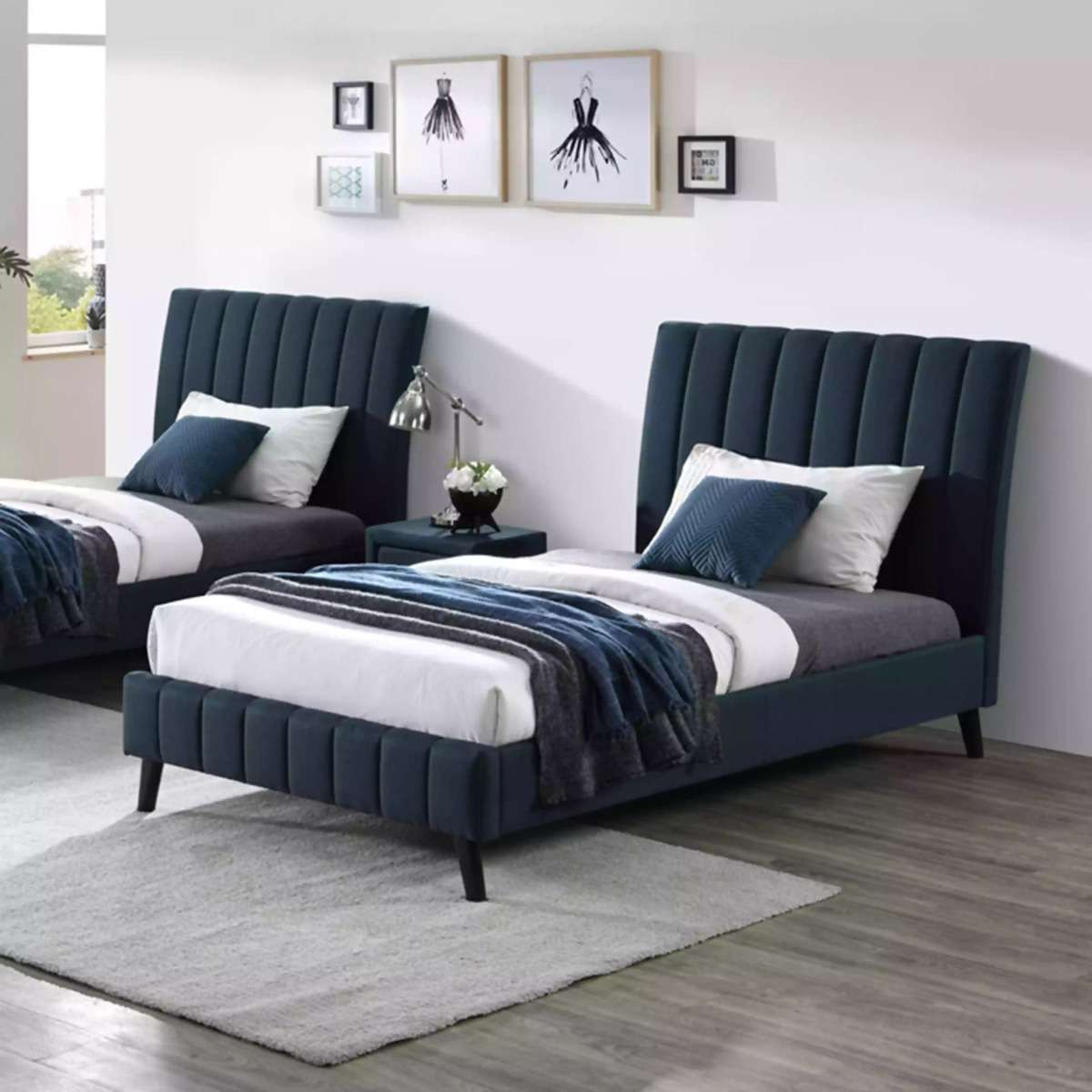 RoScandi Single Bed - Navy Blue 9