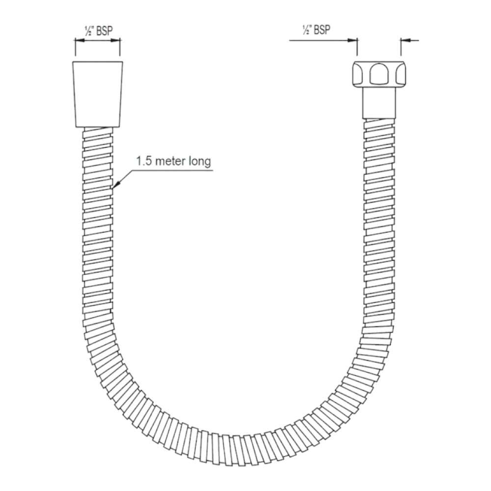 Jaquar (SHA-CHR-549D8) 1.5 m Flexible Metal Hose - Chrome 1