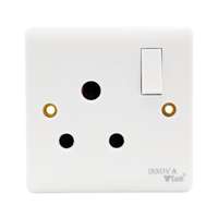 Veto 15A 1 Gang Round Pin Switch Socket