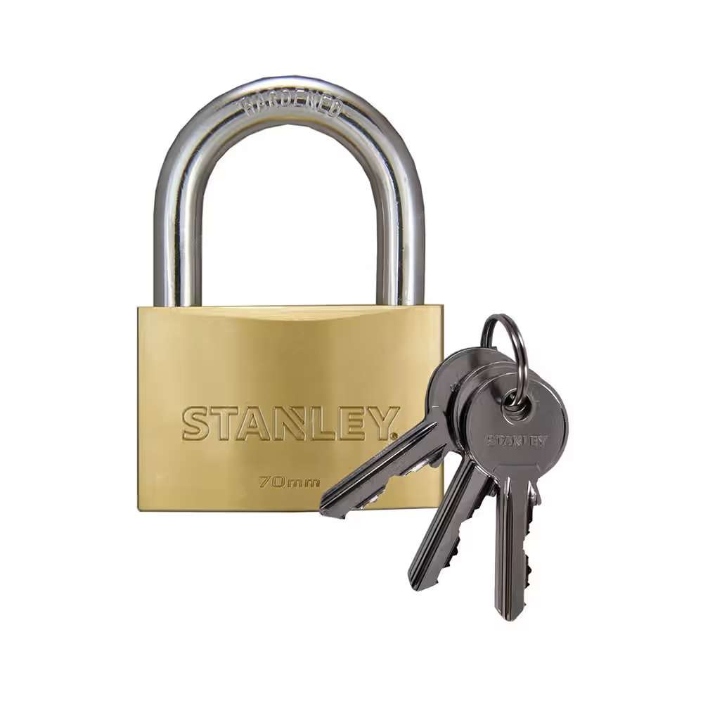 Stanley Padlock Brass 70mm Std Shackle 0