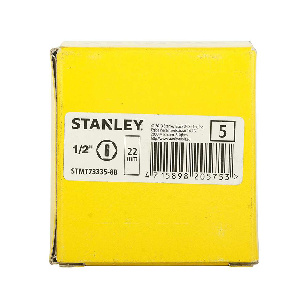 Stanley 22mm 1/2" Drive 6 Point Long Reach Socket 5