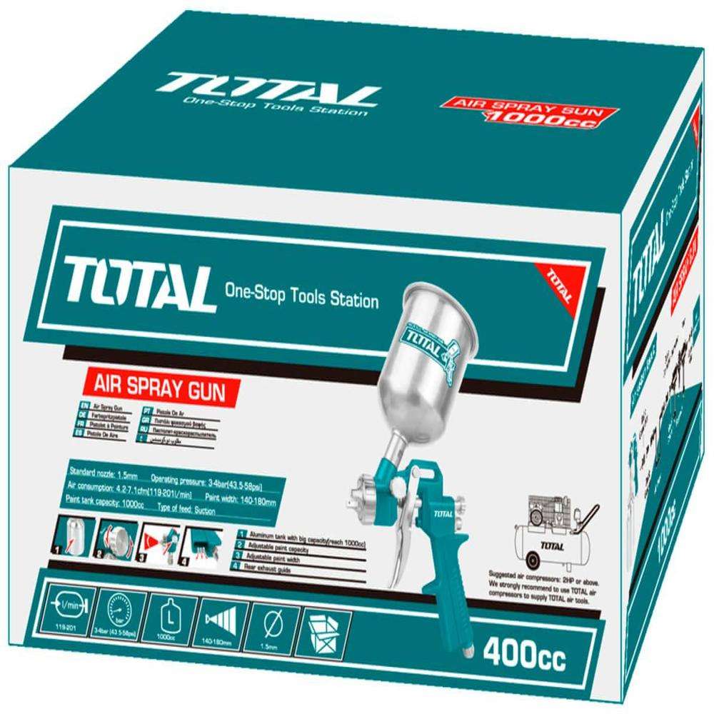 Total TAT10401 400CC Top Bottle Spray Gun  1