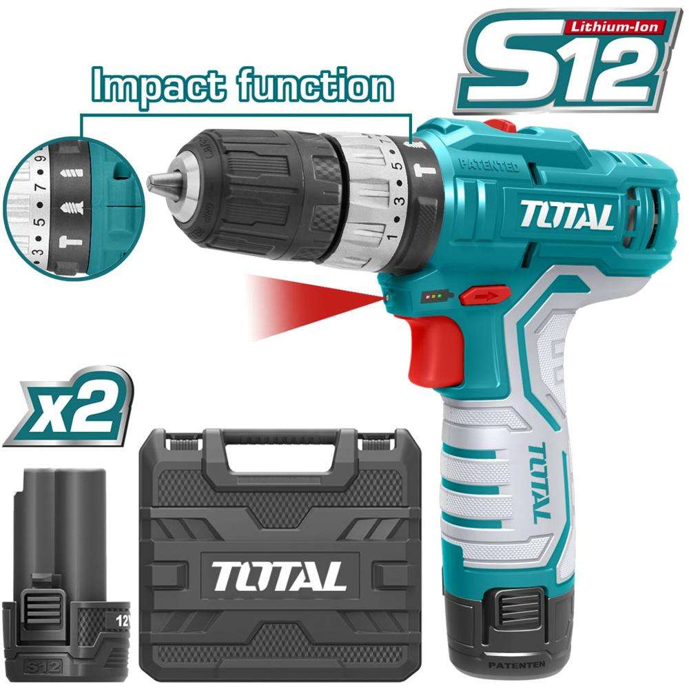 Total TIDLI1232 12V Lithium-Ion Imapct Drill With Impact Function 0
