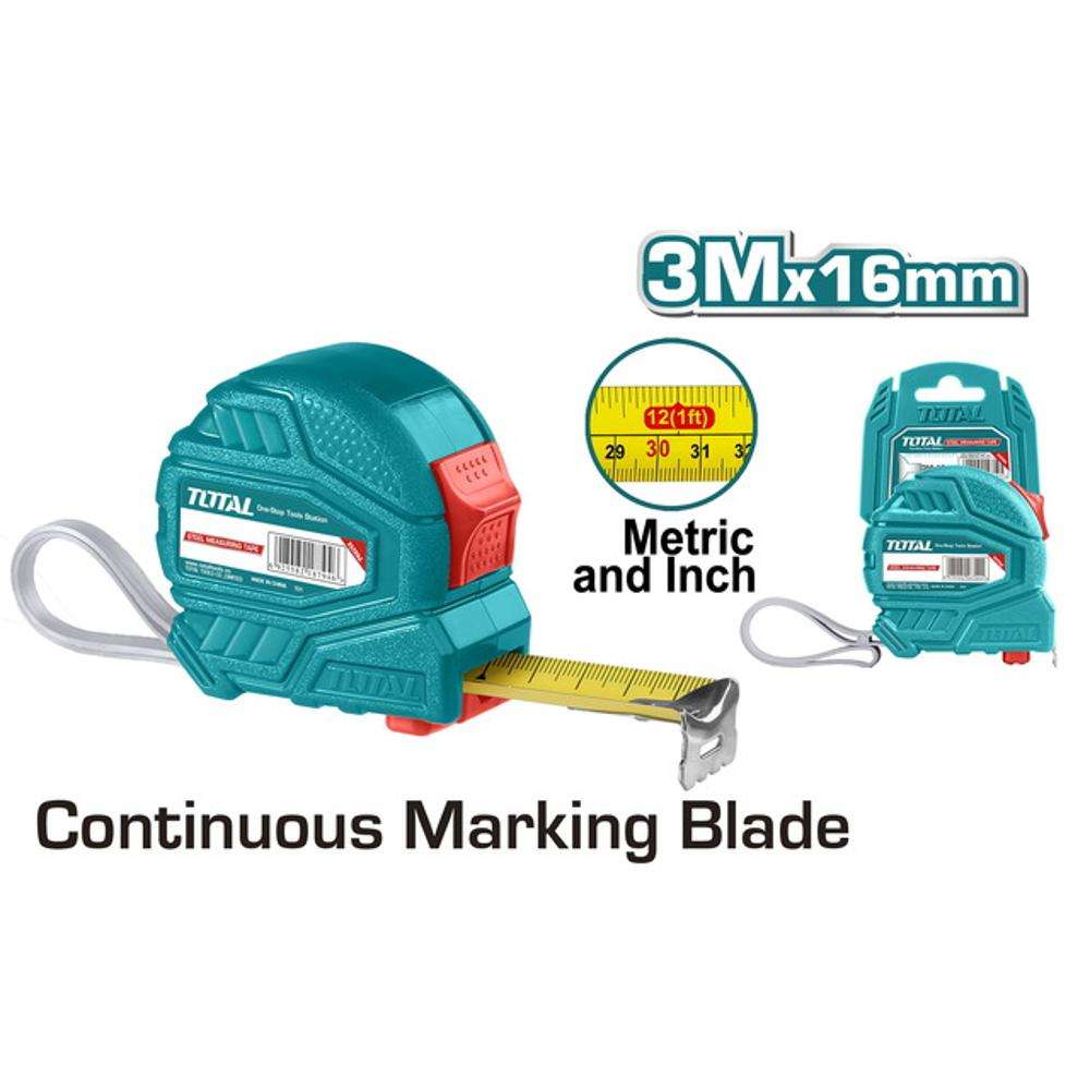 Total TMT126331 3M X 16MM Steel Measuring Tape 0