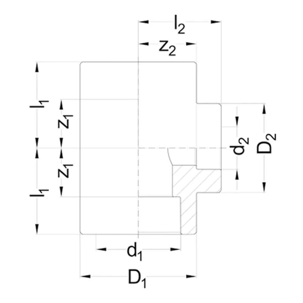 وصلة أنابيب التمديد (PPR) تحويلة على شكل حرف (T) من (wefatherm) - قياس 32x25 mm 1