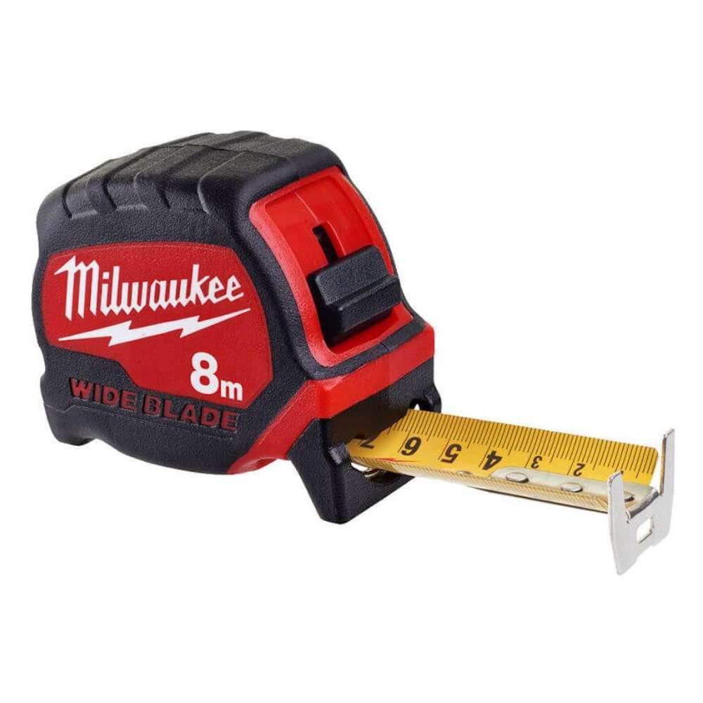 Milwaukee Premium Wide Blade Tape Measure, Red/Black