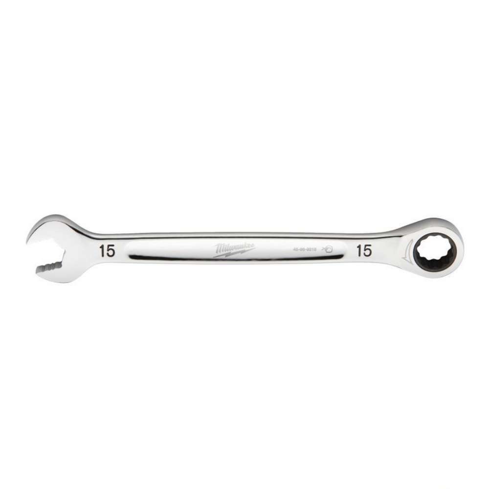 Milwaukee 4932471508 MaxBite 15MM Chrome Plated Ratcheting Combination Wrench 0
