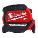 Milwaukee Premium Magnetic Tape Measure, 8m x 27mm Blade Magnetic Tape 0