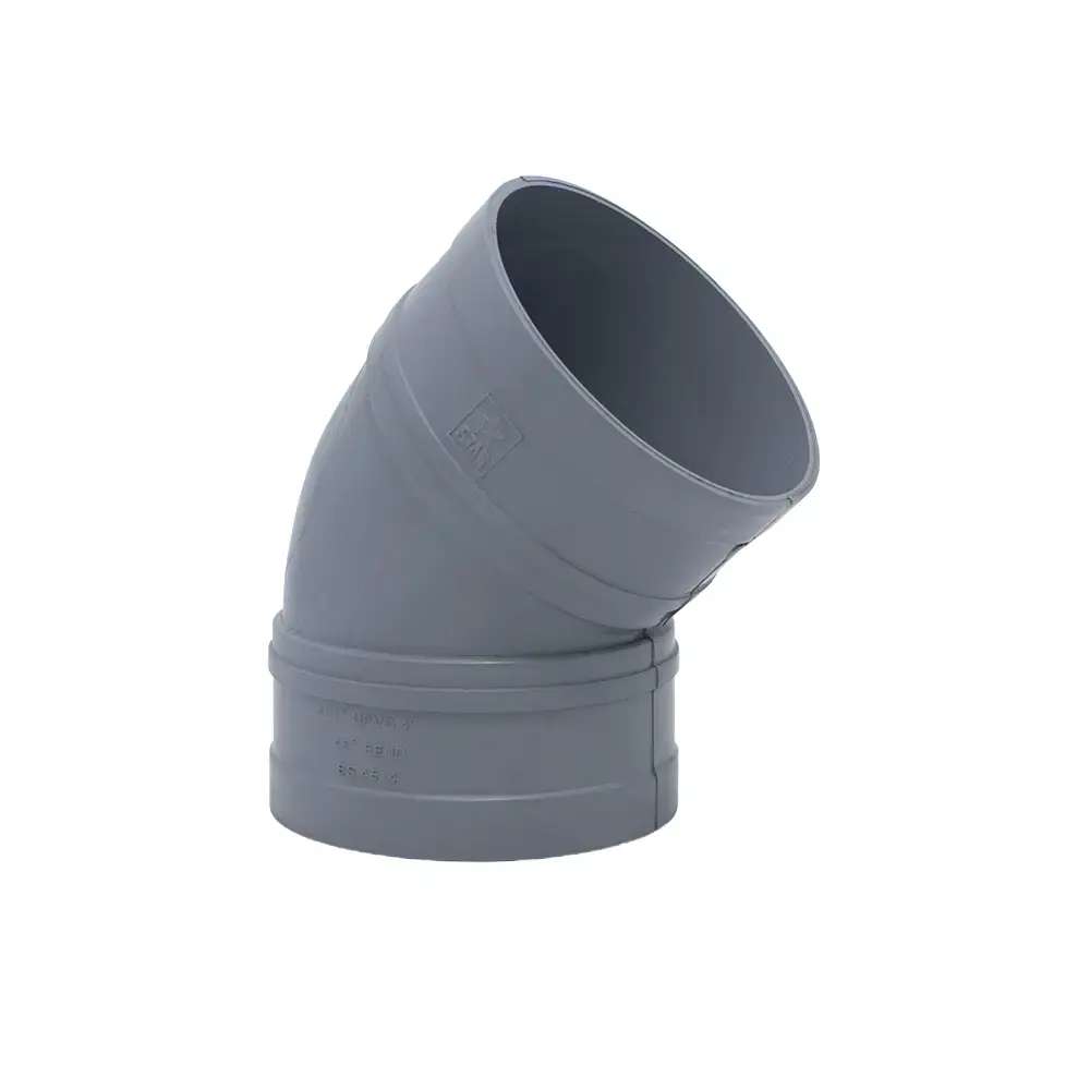 كوع بلاستيكي (UPVC) بزاوية (45) درجة قياس (2") يعمل بدرجات الحرارة العالية و المنخفضة لأعمال السباكة و البناء يباع بالقطعة 0