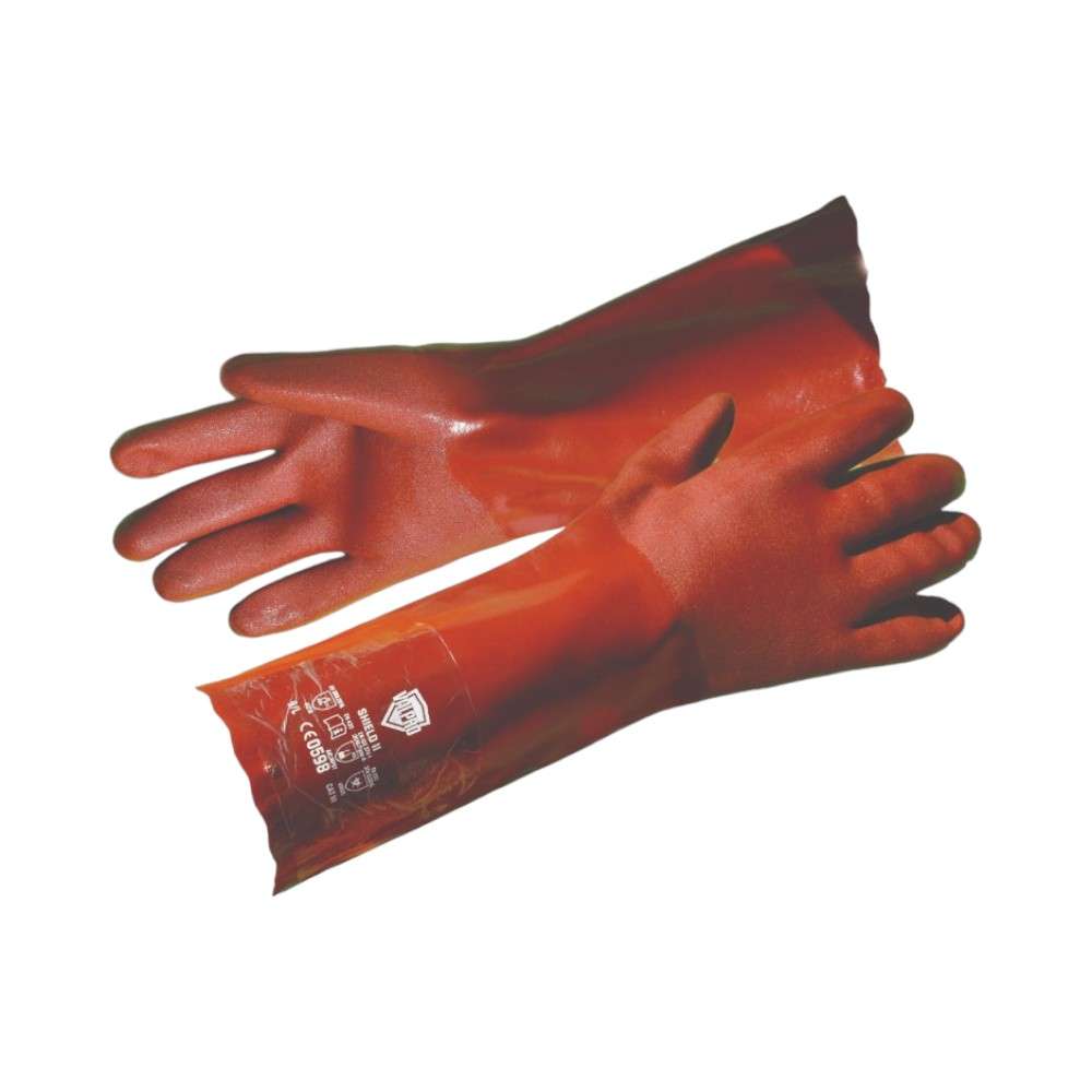 Valpro Shield II PVC Coated Chemical resistant gloves, Red, XL, 1Pair/pack 0