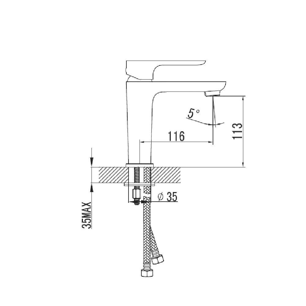 Milano Verdi 140100200389 Basin Mixer 4