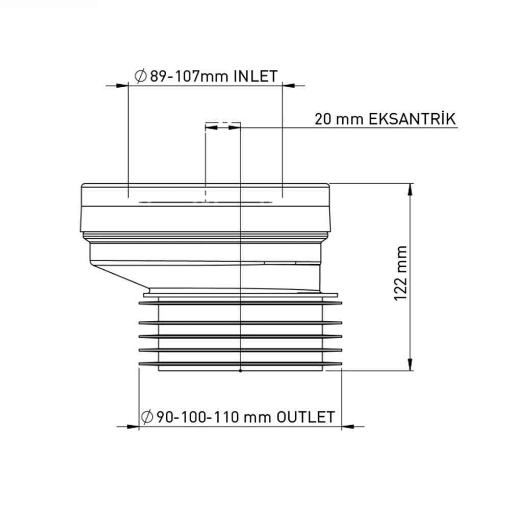 Polypropylene WC Eccentric Connector Pan Connector 1