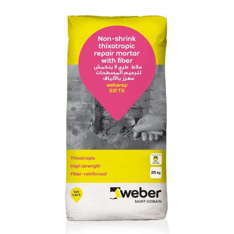 ملاط أسمنتي (331 TX) جاهز للخلط من (Weberep) لإصلاح الأسطح الخرسانية وزن (25KG) 0