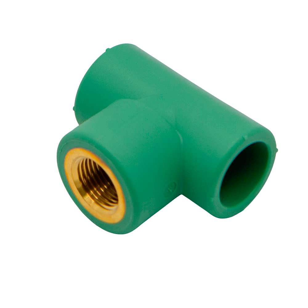 وصلة أنابيب (PPR) على شكل T برأس لولبي نوع أنثى (1/2") من (Wefatherm)  قياس (20mm) 0