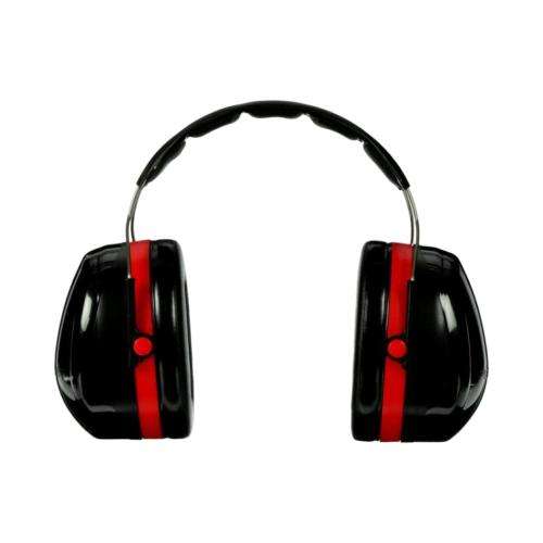 3M™ H10A PELTOR™ Optime™ 105 Over-the Head Earmuffs, Black/Red