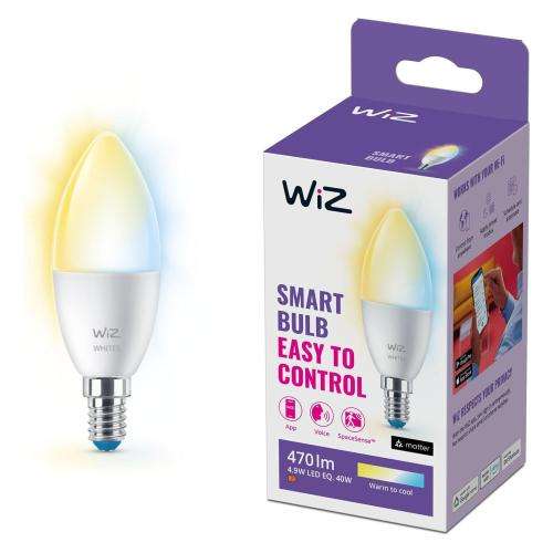 WiZ Smart Wi-Fi & BLE LED Bulb C37 E14 40W 927-6500K Tunable White – 1 Pack