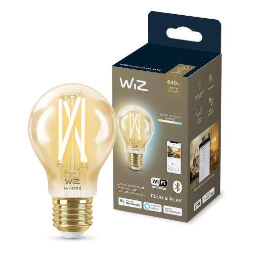 WiZ Smart Wi-Fi & BLE LED Bulb A60 E27 50W 920-5000K Amber – 1 Pack