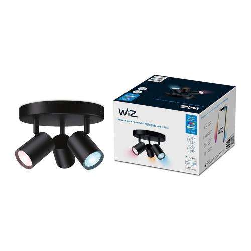 WiZ Smart Colour IMAGEO Spotlights 3x5W Black 2200-6500K RGB Round
