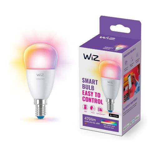 WiZ Smart Wi-Fi & BLE LED Bulb P45 E14 40W 922-6500K RGB Color Changing – 1 Pack