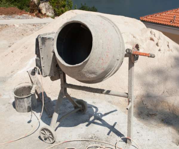 mix concrete in a portable mixer