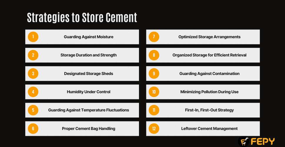 strategies to store cement