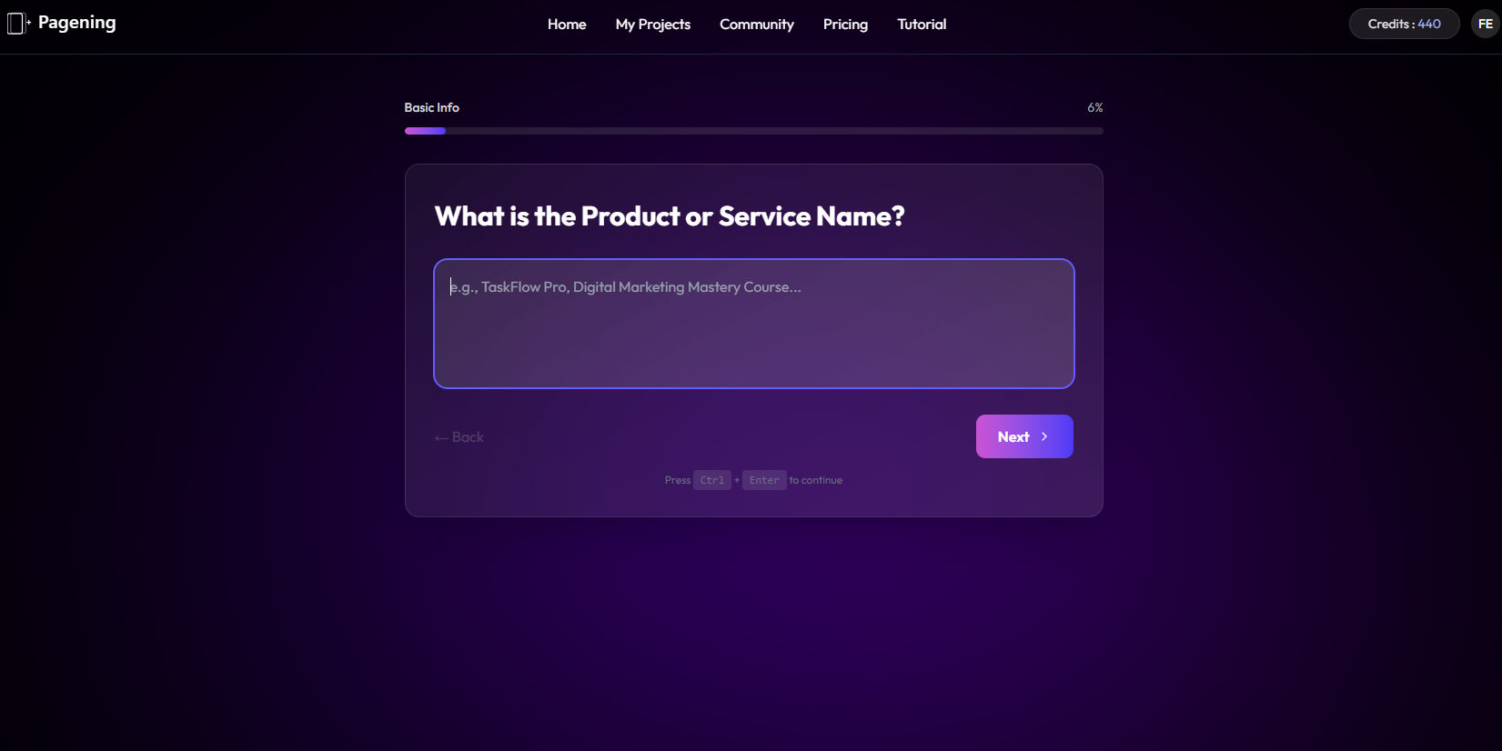 AI landing page editor