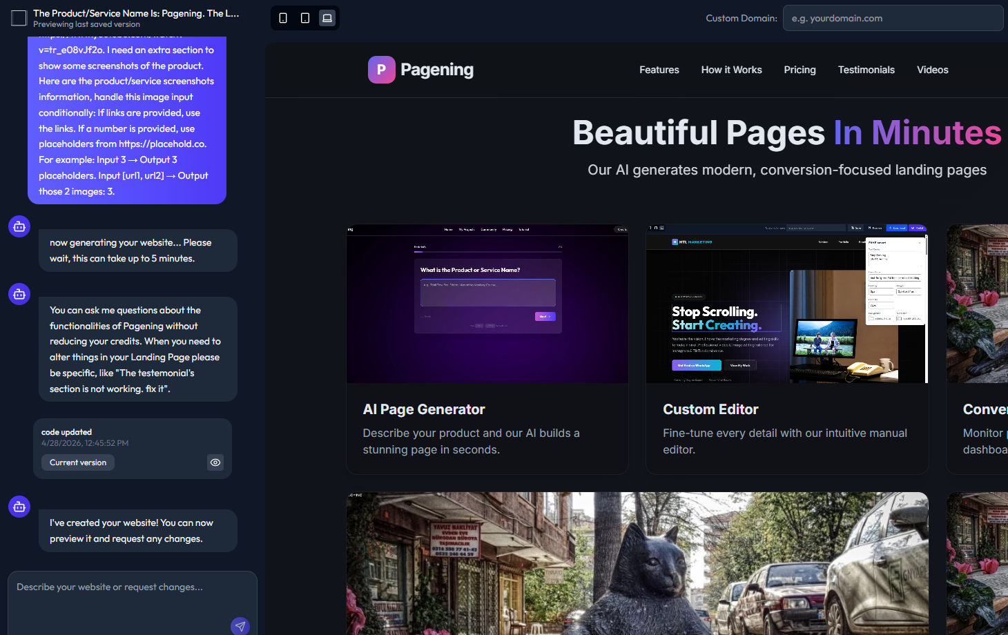 Page analytics