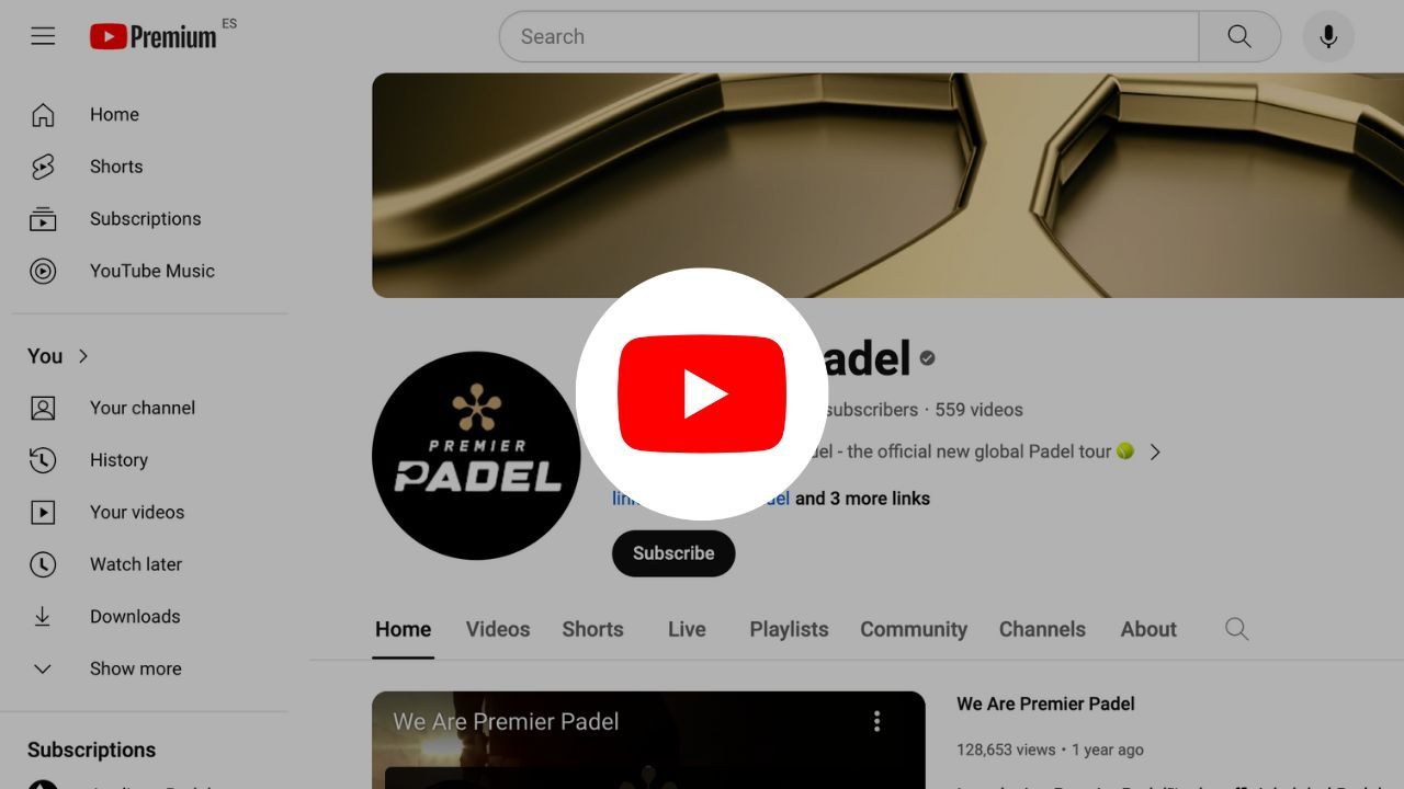 Premier Padel Youtube