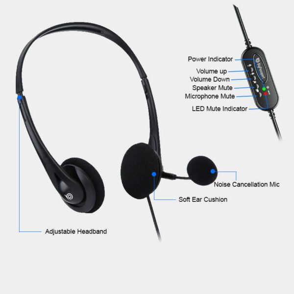 Circle usb online headphones with mic