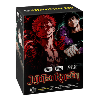 Jujutsu Kaisen Halftone Design Pack | Anime Manga PNG Bundle | Streetwear T-Shirt Graphics