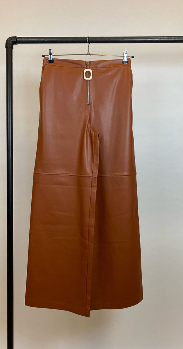 ReRobe | Brown Faux Leather Pants by Aéryne