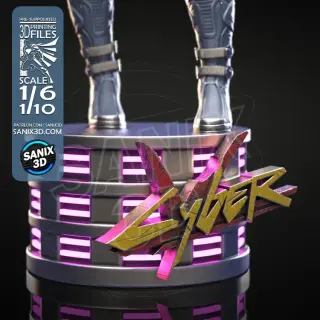 Female V Cyberpunk 2077 Game RPG Sci-Fi Figura Resina 28cm - galeria 3