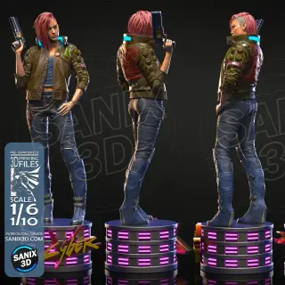 Female V Cyberpunk 2077 Game RPG Sci-Fi Figura Resina 28cm - galeria 4