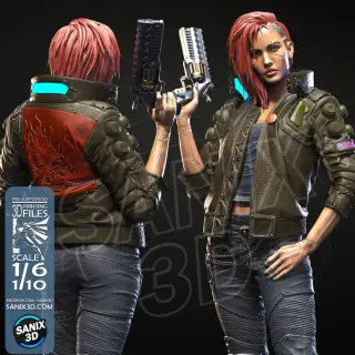 Female V Cyberpunk 2077 Game RPG Sci-Fi Figura Resina 28cm - galeria 2