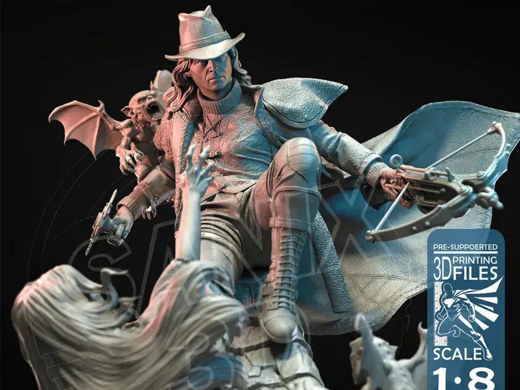 Van Helsing Monster Hunter Gabriel Filme Figura Resina 28cm