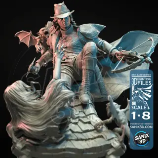 Van Helsing Monster Hunter Gabriel Filme Figura Resina 28cm - galeria 1