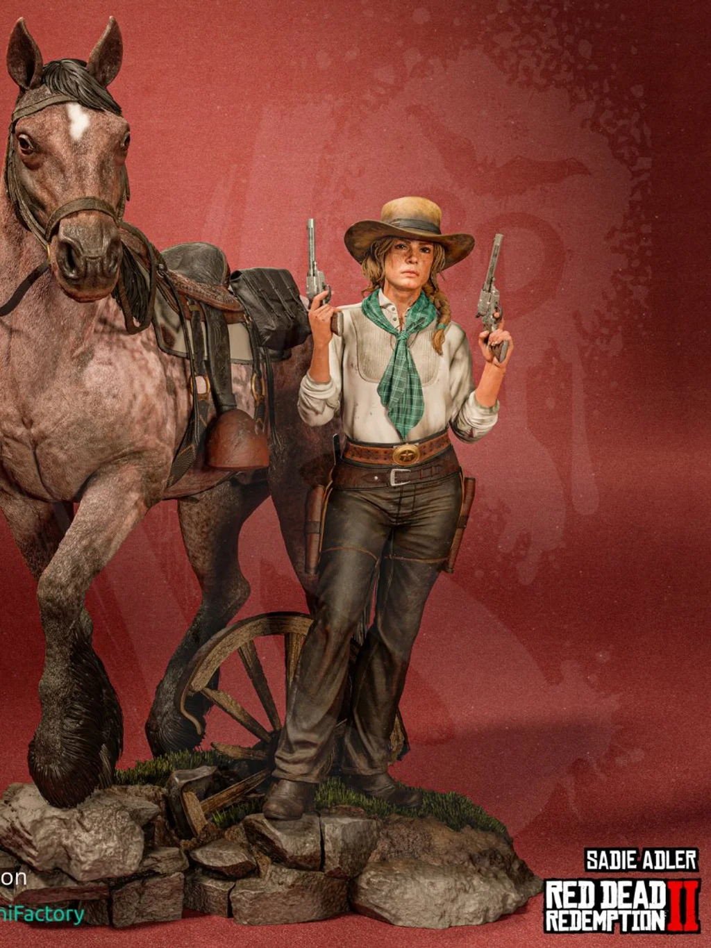 Figura sadie adler red dead redemption ii action em resina 3D - Fidel Figures