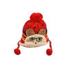 Cute Funky Red Winter Warm Woolen Cap for Kids