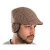 Brown Patterned Golf Cap With Ear Flaps for Wind & Cold Protection for Men Brown Patterned Golf Cap With Ear Flaps for Wind & Cold Protection for Men